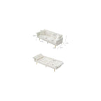 73" Convertible Futon Sofa Bed,Comfy Teddy Fabric Sleeper Couch with 3 Reclining Backrests,Golden Chrome Legs,Modern Cloud Sofa Loveseat for Small Living Room Office (White-Corduroy)