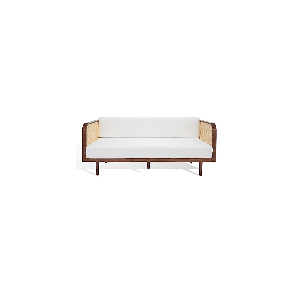 Couture Collection - Petroski French Cane Sofa, Walnut Wood Frame with Natural Rattan Sides, Modern Design (DUP1007D)