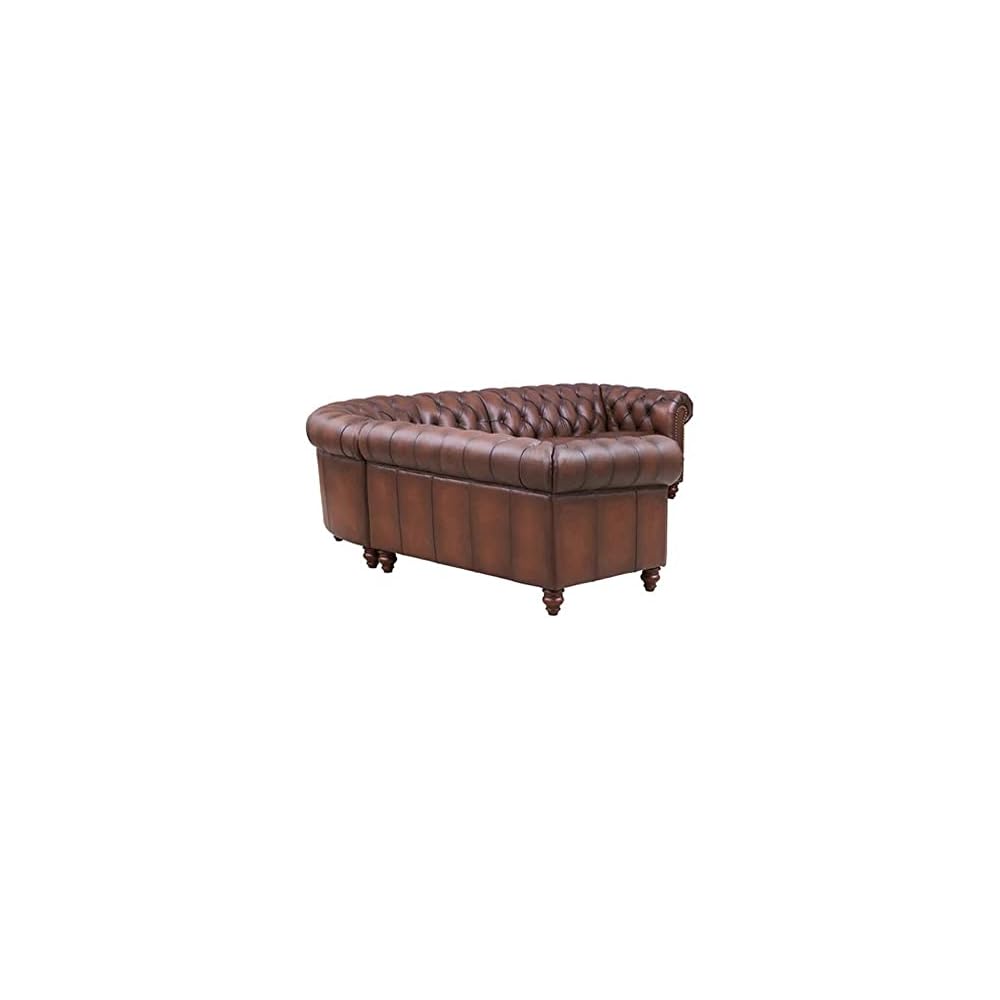 Alton Bay Top Grain Leather L-Piece Sectional, Caramel Brown, Feather Down, Memory Foam and Springs Seating