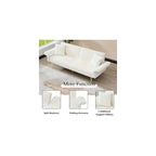 73" Convertible Futon Sofa Bed,Comfy Teddy Fabric Sleeper Couch with 3 Reclining Backrests,Golden Chrome Legs,Modern Cloud Sofa Loveseat for Small Living Room Office (White-Corduroy)