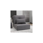 Folding Sofa Bed Convertible Sleeper Chair with Pillow Dark Grey