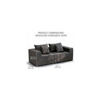 79'' Oversized Cloud Sectional Boneles Loveseat with 2 Throw Pillows, Washable Corduroy, Modern 2 Seater Couches, 39" Deep Seat, 28D Memory Foam for Living Room/Apartment (Gray)