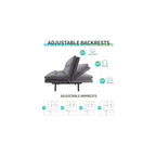 Memory Foam Futon Sofa Bed, Adjustable Backrests Armrests Convertible Modern Design Couch for Living Room, Apartment, Office, Small Room, 71" Daybed Dark Gray