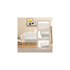59" W Comfy Small Loveseat for Small Spaces, Upholstered 2-Seat Settee Loveseat with Metal Legs, Boucle, Ivory