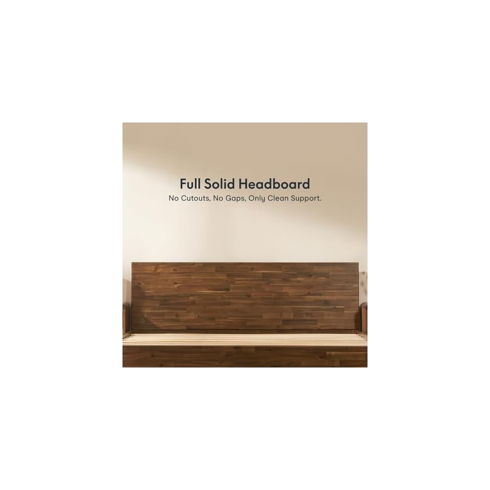 Hako G3 Queen Solid Acacia Wood Bed, Tool-Free Assembly