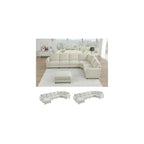 159 Inch Oversized Modular Sectional Sofa with Curved Corner, Convertible U/L-Shaped Cloud Couch with Moveable Seat,Storage Ottoman,Cupholders, Living Room Chenille Fabric Sofa