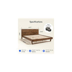 Hako G3 Queen Solid Acacia Wood Bed, Tool-Free Assembly