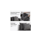 79'' Oversized Cloud Sectional Boneles Loveseat with 2 Throw Pillows, Washable Corduroy, Modern 2 Seater Couches, 39" Deep Seat, 28D Memory Foam for Living Room/Apartment (Gray)