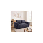 63 Inch Boneless Loveseat Sofa, Cloud Couch for Apartment, Gray