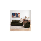 2 Pieces Chenille Sofa Sets w/Comfortable Back Cushions, Brown