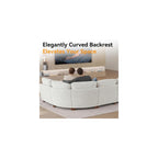 159 Inch Oversized Modular Sectional Sofa with Curved Corner, Convertible U/L-Shaped Cloud Couch with Moveable Seat,Storage Ottoman,Cupholders, Living Room Chenille Fabric Sofa