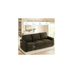 2 Pieces Chenille Sofa Sets w/Comfortable Back Cushions, Brown