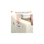 58" Boneless Loveseat Sofa Bed, Corduroy Pull Out, Beige