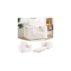 Folding Sofa Chair with Pillow, Single Boneless Couch for Adults, Beige