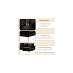 U Shaped Couches for Living Room, Convertible L Shaped Couch with Double Chaise Lounge, Modern Comfy Oversized 4 Seater Couches for Living Room Set, Black