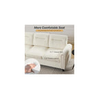106" L-Shaped Modular Sectional Sofa, 4-Seater, Movable Ottoman, Beige
