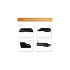 U Shaped Couches for Living Room, Convertible L Shaped Couch with Double Chaise Lounge, Modern Comfy Oversized 4 Seater Couches for Living Room Set, Black