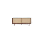 Couture Collection - Petroski French Cane Sofa, Walnut Wood Frame with Natural Rattan Sides, Modern Design (DUP1007D)