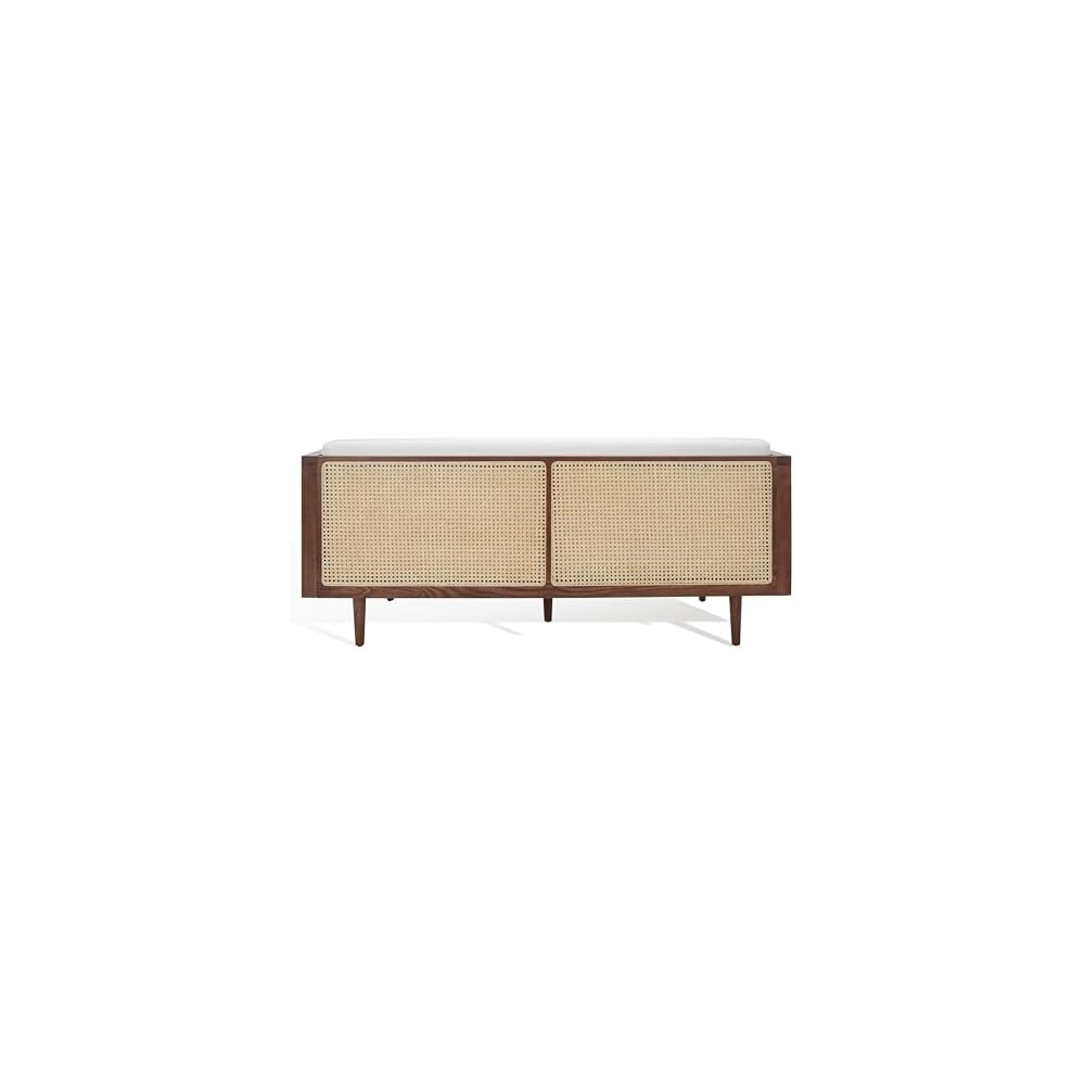 Couture Collection - Petroski French Cane Sofa, Walnut Wood Frame with Natural Rattan Sides, Modern Design (DUP1007D)