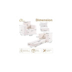 Folding Sofa Chair with Pillow, Single Boneless Couch for Adults, Beige