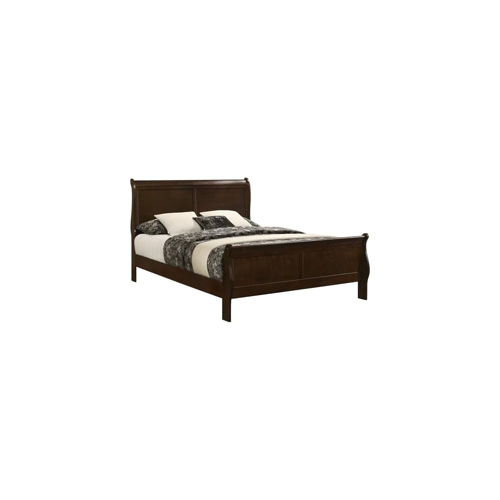 Coaster Louis Philippe Queen Traditional Sleigh Bed, Cappuccino 202411Q