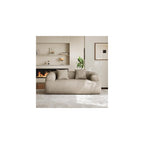 75" Boneless Cloud Loveseat, Modern Cute Curved Chenille Sofa, 2 Seater Compression Couch with 2 Pillows, No Assembly Required for Apartment Living Room, Light Brown