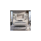 Queen Murphy Bed with Desk and Storage, Space-Saving Wall Bed with Cabinets