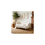 59" W Comfy Small Loveseat for Small Spaces, Upholstered 2-Seat Settee Loveseat with Metal Legs, Boucle, Ivory