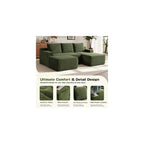 Boneless Couch Comfy Sectional Couches for Living Room,U Shaped Modular Cloud Couch Sofa, Minimalist Modular Sectional Sofa with Deep Seat