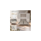 Queen Murphy Bed with Desk and Storage, Space-Saving Wall Bed with Cabinets