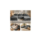 159" U-Shaped Modular Sectional Sofa, Oversized Boneless Cloud Couch for Living Room with Extra Deep Seat & High Back, Tool-Free No Assembly, Soft Chenille (Dark Grey, 159 inch-U Shaped（4+2）)