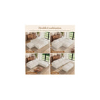114" U Shaped Boneless Couch, Deep Seat Sectional Sofa, Beige