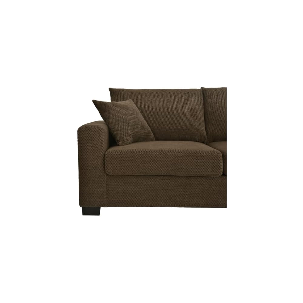 69" Two-Seater Dark Grey Fabric Loveseat, 2 Throw Pillows, lastic Legs