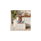 114" U Shaped Boneless Couch, Deep Seat Sectional Sofa, Beige