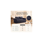 63 Inch Boneless Loveseat Sofa, Cloud Couch for Apartment, Gray