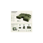 Boneless Couch Comfy Sectional Couches for Living Room,U Shaped Modular Cloud Couch Sofa, Minimalist Modular Sectional Sofa with Deep Seat