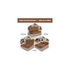 Convertible Floor Sofa, 6-Position Couch with 2 Removable Pillows & Thick Sponge Cushion, Load 330LBS, Adjustable Lazy Sofa Bed for Living Room (Coffee)