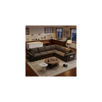 112" Boneless Cloud Sectional Couch, 6-Seat Modular L-Shaped Sofa, Brown