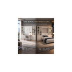 Queen Murphy Bed with Desk and Storage, Space-Saving Wall Bed with Cabinets