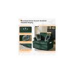 VINGL 39.2" Wide 360° Swivel Accent Armchairs with Pillows Set of 2, Oversized Single Sofas, Chair and a Half with Side Pockets and Wide armrest for Living Room, Bedroom, Reading Room, Corduroy Green