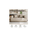 75" Boneless Cloud Loveseat, Modern Cute Curved Chenille Sofa, 2 Seater Compression Couch with 2 Pillows, No Assembly Required for Apartment Living Room, Light Brown