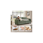 78" Corduroy Small Couches for Living Room, Modern Upholstered Loveseat Sofa with USB & Cup Holders, Side Pocket, Soft Deep 2-Seater Sofa Couch for Living Room Bedroom Office Apartment (Green)