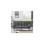 Memory Foam Futon Sofa Bed, Adjustable Backrests Armrests Convertible Modern Design Couch for Living Room, Apartment, Office, Small Room, 71" Daybed Dark Gray
