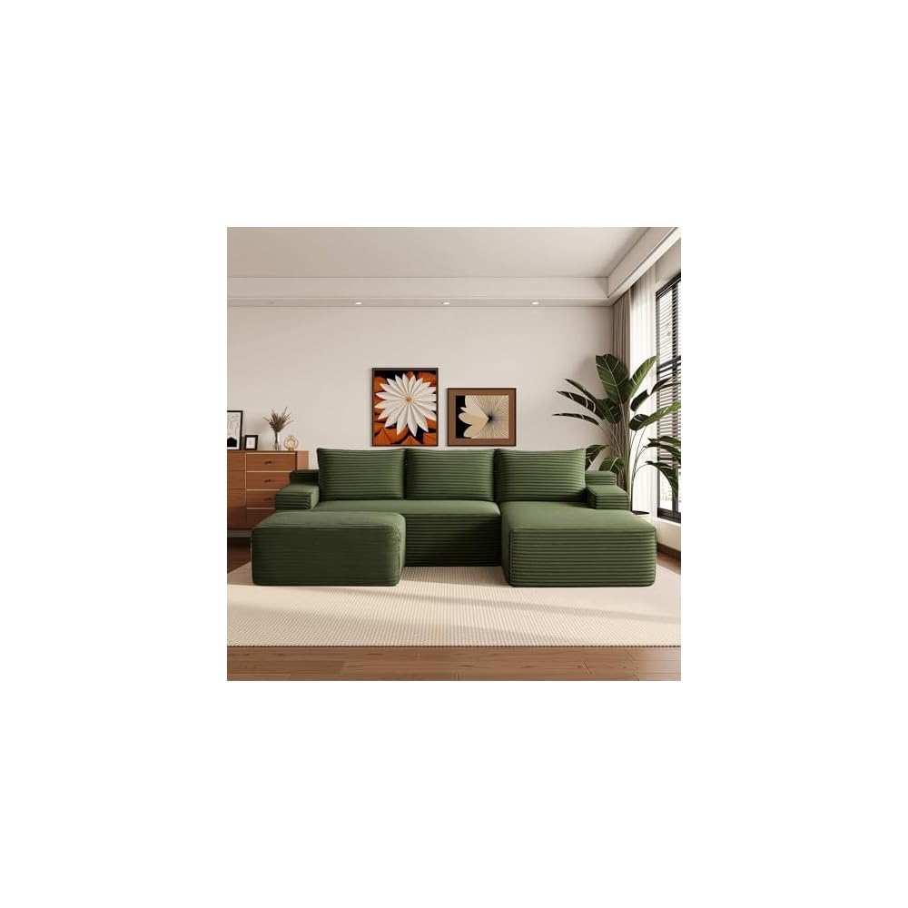 Boneless Couch Comfy Sectional Couches for Living Room,U Shaped Modular Cloud Couch Sofa, Minimalist Modular Sectional Sofa with Deep Seat