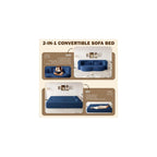 78" Foldable Sleeper Sofa, Convertible Couch with Pillows, Blue