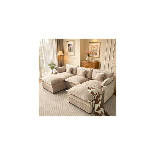 108" Oversize Modular Sectional Couch U Shaped with Ottoman For Living Room