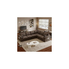 112" Boneless Cloud Sectional Couch, 6-Seat Modular L-Shaped Sofa, Brown