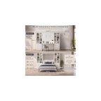 Queen Murphy Bed with Desk and Storage, Space-Saving Wall Bed with Cabinets