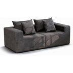 79'' Oversized Cloud Sectional Boneles Loveseat with 2 Throw Pillows, Washable Corduroy, Modern 2 Seater Couches, 39" Deep Seat, 28D Memory Foam for Living Room/Apartment (Gray)
