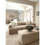 75" Boneless Cloud Loveseat, Modern Cute Curved Chenille Sofa, 2 Seater Compression Couch with 2 Pillows, No Assembly Required for Apartment Living Room, Light Brown